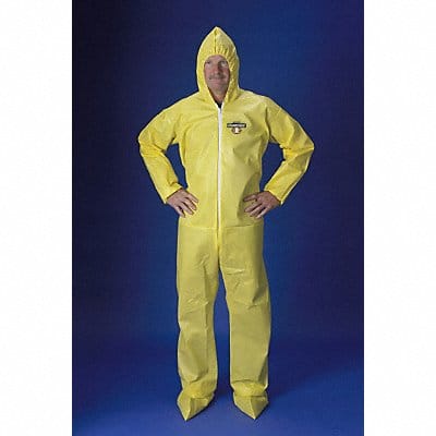 Hooded Coverall w/Attached Boot Yellow M