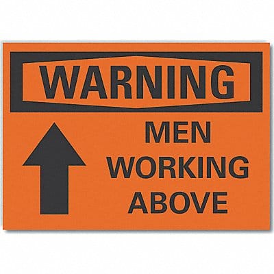 Men Working Warning Lbl 10x14in Polyest