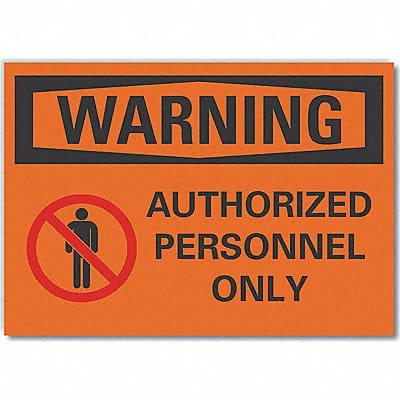 Auth Person Warn Label 10 in x 14 in