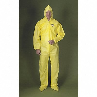 Hooded Coverall w/Attached Boot Yellow M