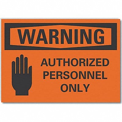 Auth Person Warning Rflctv Lbl 10inx14in