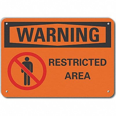 Alum Restricted Area Warning Sign 7x10in