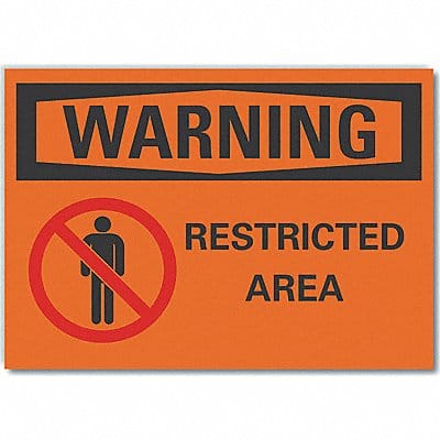 Restricted Area Warning Lbl 5x7in