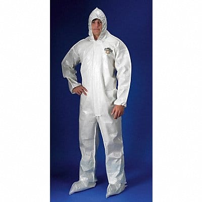 Hooded Coverall w/Boots White 2XL