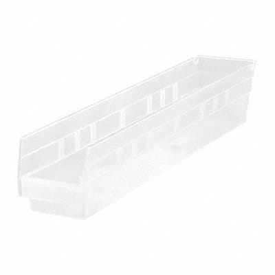 Shelf Bin Clear Polypropylene 4 in