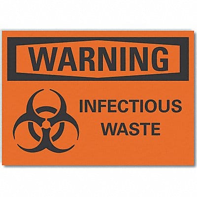 Infectious Waste Warn RflctvLbl 7x10in