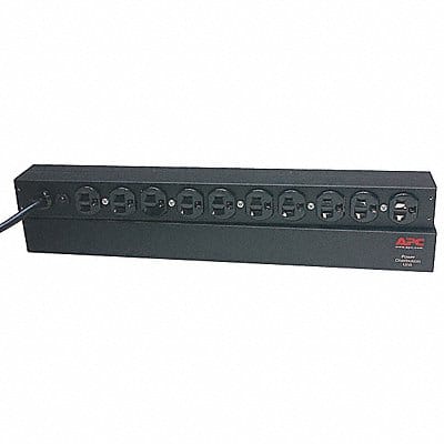 PDU 15A 10 Outlet 12 ft Black