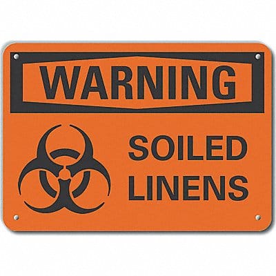 Alum Biohazard Warning Sign 10x14in Alum