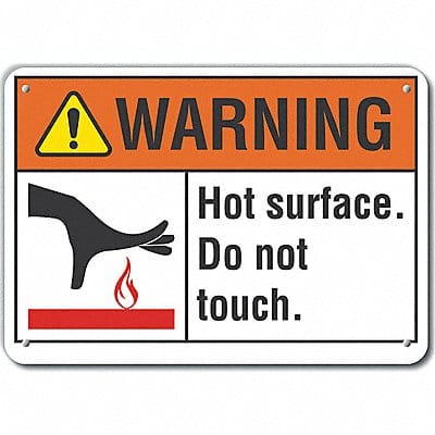 Rflctv Hot Surface Warning Sign 10x14in