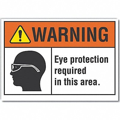 Eye Warning Rflct Label 10 in x 14 in