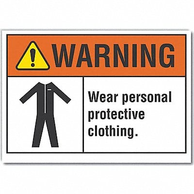 PPE Warning Label 7inx10in Polyester