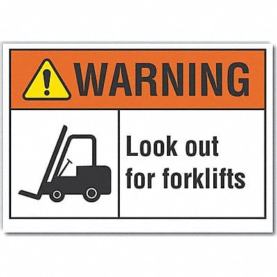 Lift Truck Trfc Warn RflctvLbl 10x14in