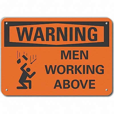 Alum Men Working Warning Sign 7x10in