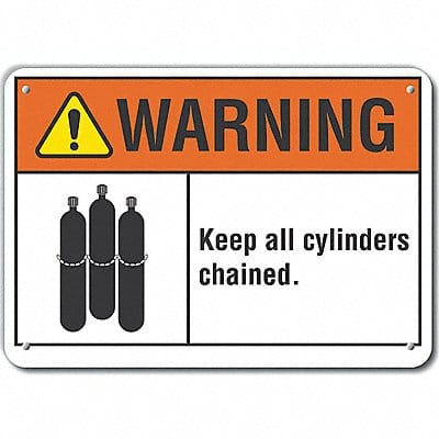 Alum Cylinder Handling Warn Sign 10x14in