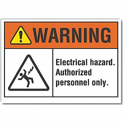 Elec Hazard Warning Rflctv Label 3.5x5in