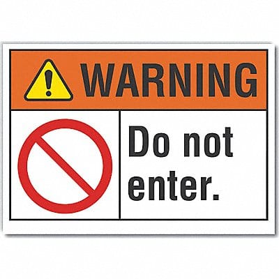 Exit Entrance Warning Rflct Lbl 7x10in