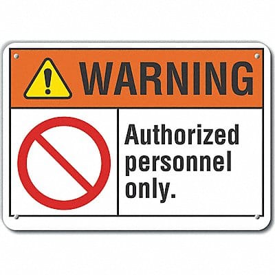 Rflct Auth Person Warn Sign 10x14in Alum