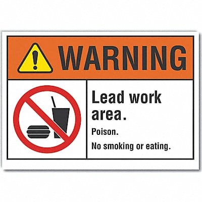 Lead Hazard Warning Rflctv Label 5inx7in