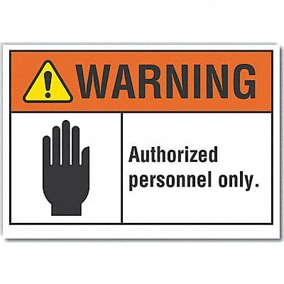 Auth Person Warning Label 7inx10in