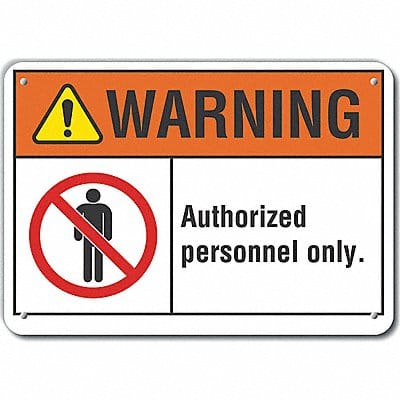 Alum Auth Personnel Warn Sign 10x14in