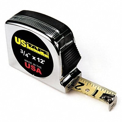 Tape Measure 3/4 In x 12 ft Chrome Ft/In