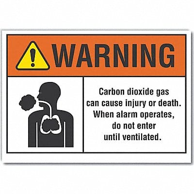 Carbon Dioxide Warn Rflct Lbl 3.5x5in