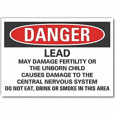 Lead Hzrd Danger Lbl 10x14in Polyester