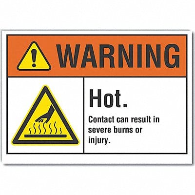 Hot Surface Warning Lbl 7x10in Polyest