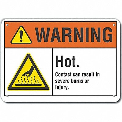 Rflctv Hot Surface Warning Sign 10x14in