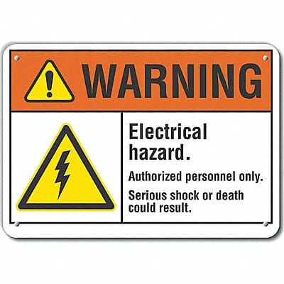 Rflct Elec Hzrd Warn Sign 10x14in Alum