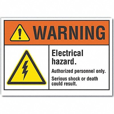 Elec Hazard Warning Rflctv Label 5inx7in