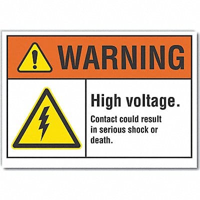 High Voltage Warning Lbl 5x7in Polyest