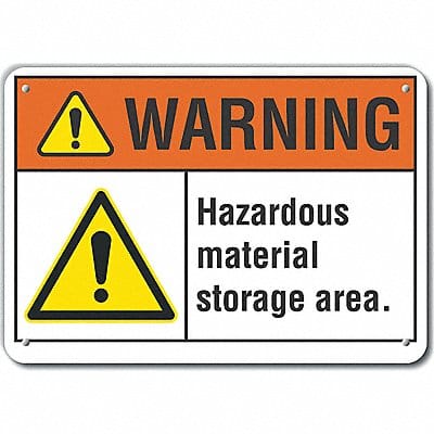 Alum Hazardous Mtrl Warning Sign 7x10in