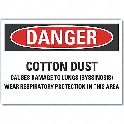 Cotton Dust Danger Lbl 5x7in Polyester