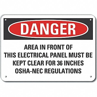 Rflct Elec Panel Danger Sign 7x10in Alum