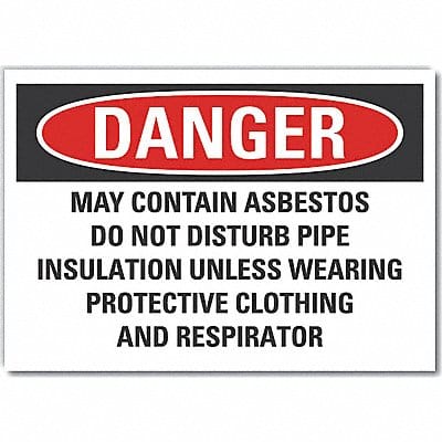 Asbestos Danger Rflct Label 7inx 10in