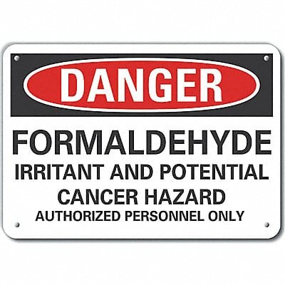 Alum Formaldehyde Danger Sign 7x10in