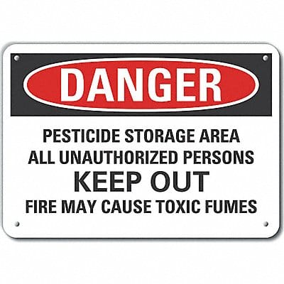 Alum Pesticide Danger Sign 7x10in Alum