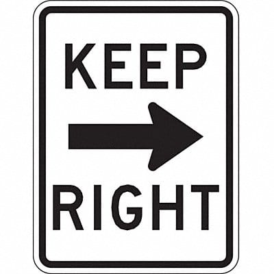 Keep Right Traffic Sign 24 x 18