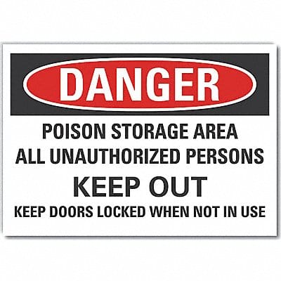 Poison Danger Label 7inx10in Polyester