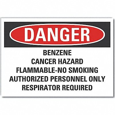 Benzene Danger Rflct Label 7inx10in