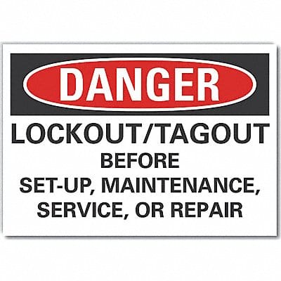 Lockout Tagout Danger Labl 5x7in Polyest