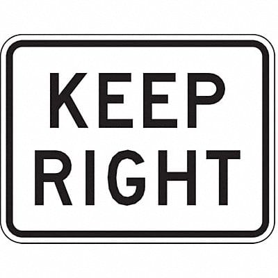 Keep Right Traffic Sign 18 x 24