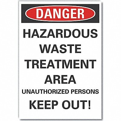 Hzrdous Waste Danger Lbl 10x7in Polyest