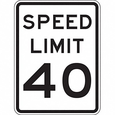 Speed Limit 40 Traffic Sign 24 x 18