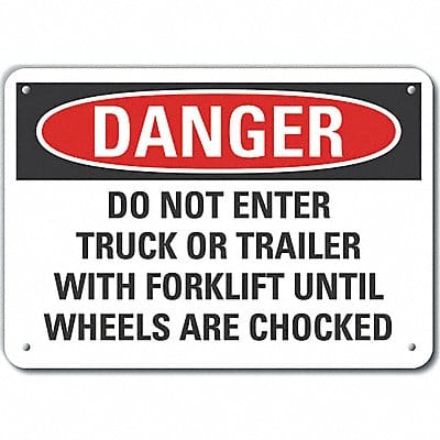 Alum Chock Wheels Danger Sign 10x14in