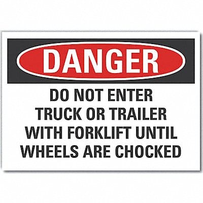 Chock Whls Danger Lbl 10x14in Polyester