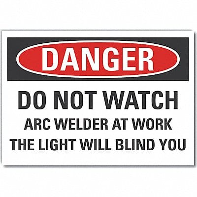 Welding Danger Label 3.5x5in Polyester