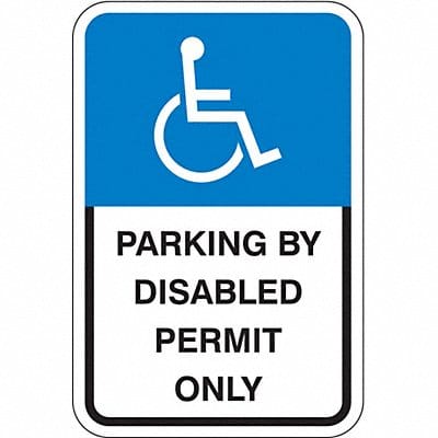 Parking By Disabled Permit Sign 18 x12