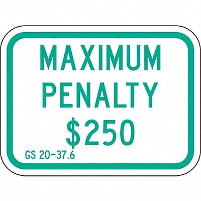 Fine  Penalty Parking Sign 9 x 12